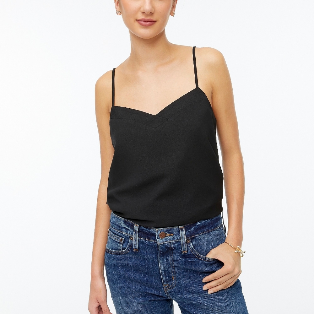 New! J Crew V-neck Black Cami Camisole Tank Top NWT - Picture 3 of 10